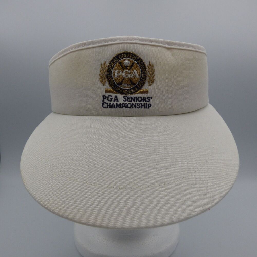 PGA Seniors Championship Visor White Imperial Headwear Cotton Adjustable